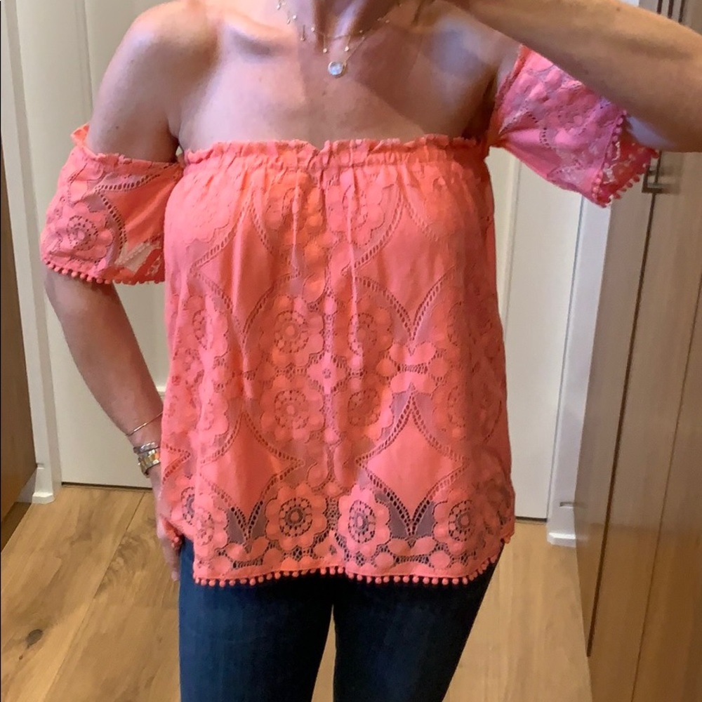Tart lace off the shoulder top